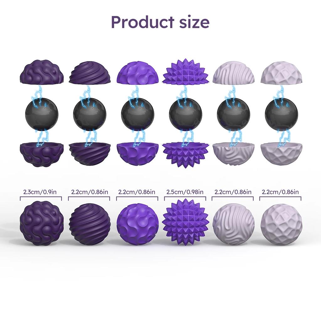 4/6/8/12Pcs Magnetic Sensory Fidget Ball Toy, Attracting Stress Ball With Silicone Shell,Peace Of Hands And Anxiety Mind,Adhd