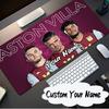 Custom Name Mouse Pad Aston Villa Fc Crest Mouse Pad, Gaming Mouse Pad, Keyboard Pad, Desk Decor for Computer Notebook Fan Birthday Gift
