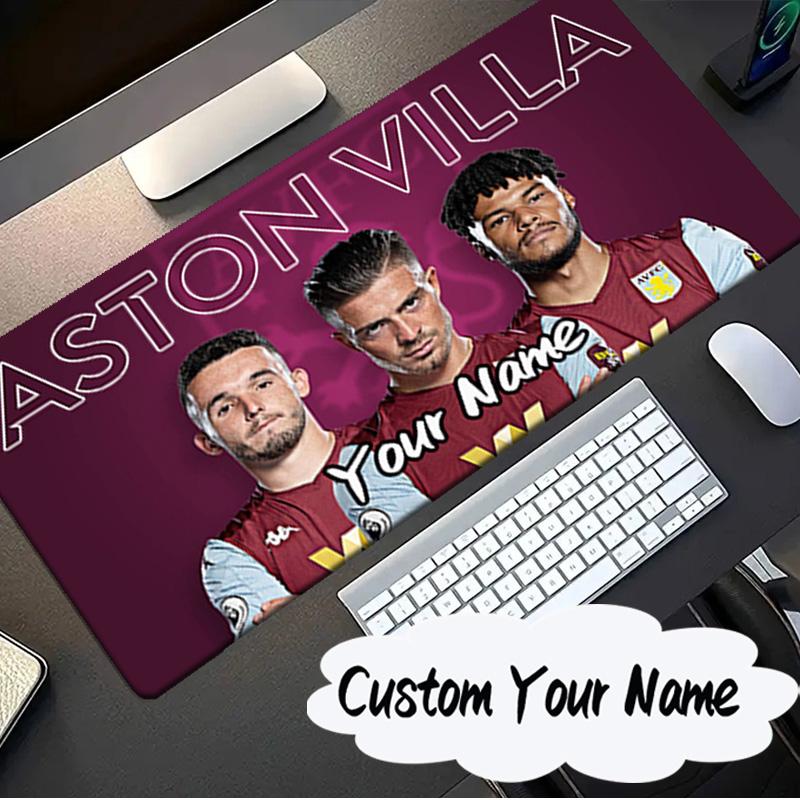 Custom Name Mouse Pad Aston Villa Fc Crest Mouse Pad, Gaming Mouse Pad, Keyboard Pad, Desk Decor for Computer Notebook Fan Birthday Gift