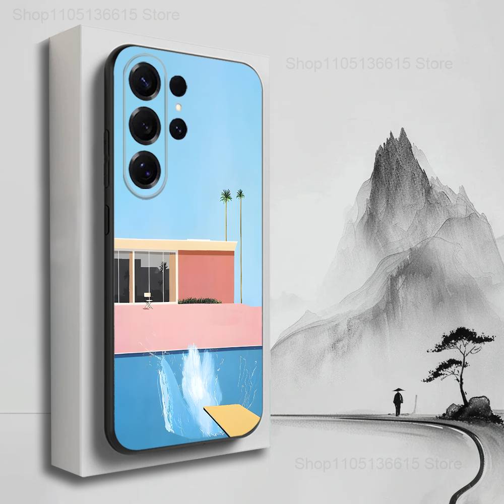 

D-David Art H-Hockney Phone For Samsung S22,Ultra,S25,S24,S23,FE,Plus,S21,S20,Lite,S10,S9,Soft Silicone Black SamsungS20Plus