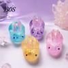 Anxiety Relief Toy Mini Hedgehog Squeeze with Glitter, Soft Stretchy Clear Rabbit Sensory Fidget Toy, Sugar Stress Ball Slow Rebound