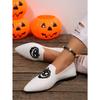 Breathable Shoes Women's 2025 Autumn New Flat Large Yard Pointed Toe Embroidery Color-blocking Lazy Shoes