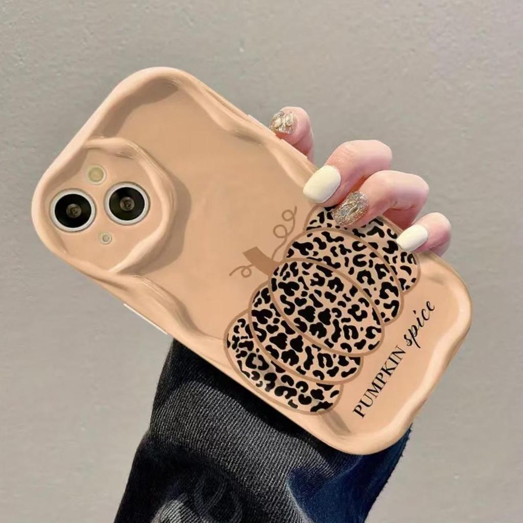 Kürbis Handyhülle mit Leopardenmuster für iPhone 17 Pro Max/16/15/14/13 Pro - Europäisches & Amerikanisches Design