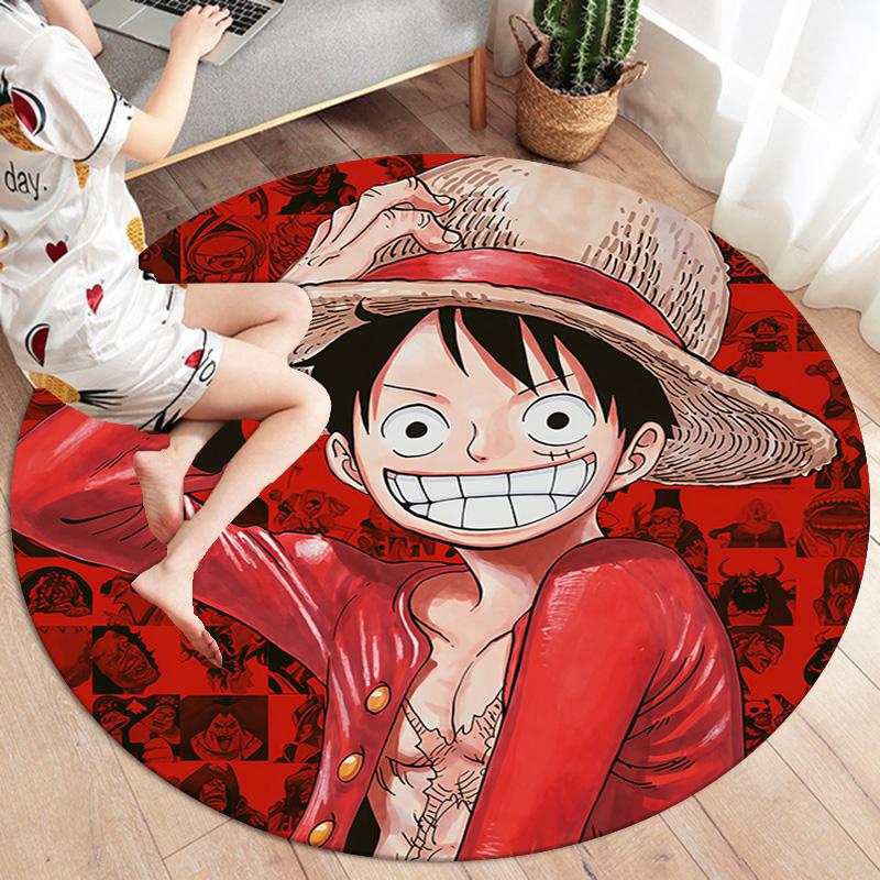 Luffy D Round Area Rug Carpet Rug For Living Room Bedroom Sofa Playroom Decor Nonslip Floor Mat