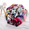 Monster High, Characters Automatic Opening and Closing, 8 Rib Structure Portable Umbrella, Suitable for Men and Women In All Seasons  Perfec
