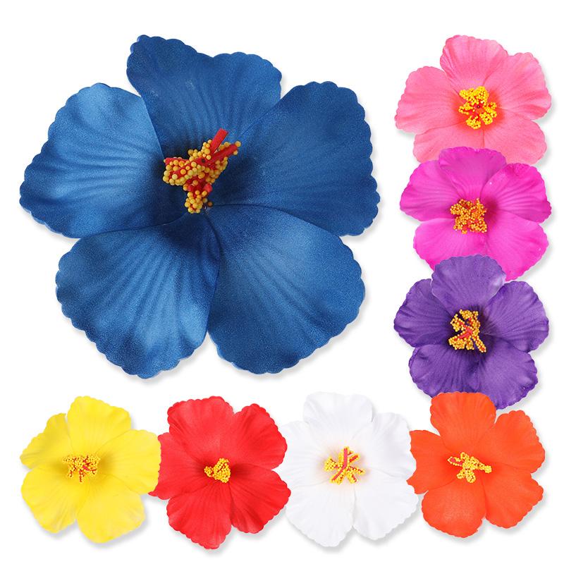 5Pcs 10CM Hawaiian Flower Hair Clip Summer Beach Birthday Party Decoration Wedding Gift Artificial Flower Girls Hair Accessories