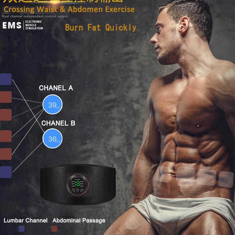 Cureaua de stimulare musculara Antrenor electric cu stimulator ABS EMS Aparat pentru exercitii abdominale Curele de tonifiere Antrenament fitness Antrenament la sala