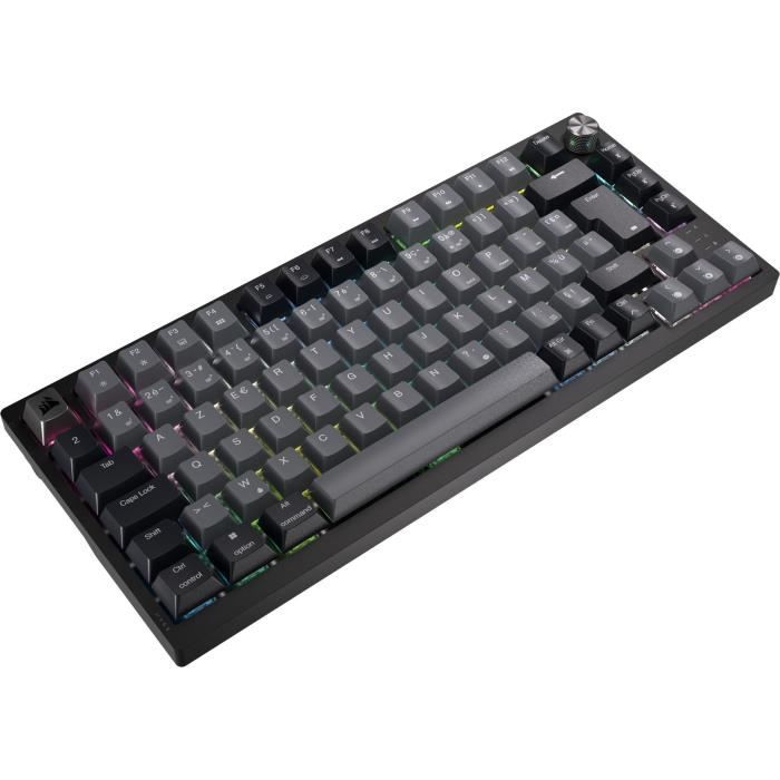 Clavier gaming mécanique sans fil - corsair - k65 plus wireless - noir et gris