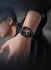 Sanda Men's Alloy Square Watch with Calendar, 30m Waterproof, Leather Strap, Luminous Quartz.