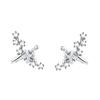 New Personality Exquisite Sparkle Zircon Big Dipper Clip Earrings for Women Stainless Steel Fake Piercing Stars Ear Cuff Jewelry