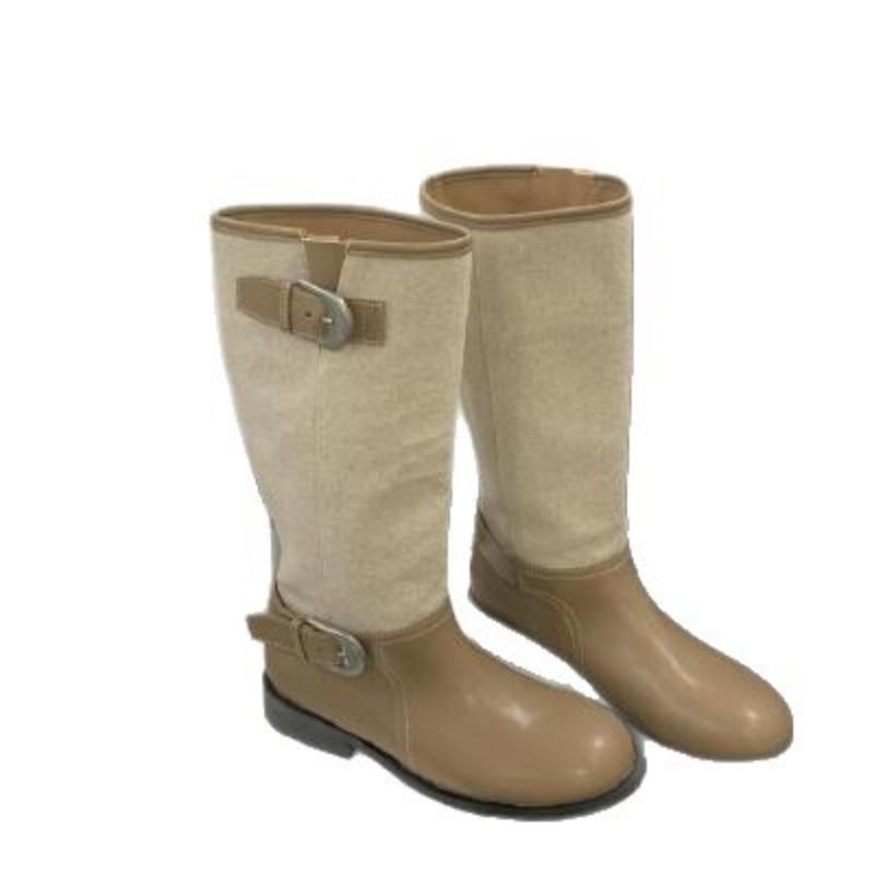 Dong Jie Niche Design Equestrian Boots Retro Medium Tube Metal Buckle High Tube Knight Boots Long Tube Splicing Stacking Boots