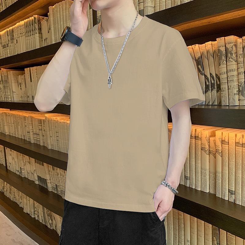 Maglietta da Uomo alla Moda a Maniche Corte Girocollo Casual Monocolore - Stile Unisex