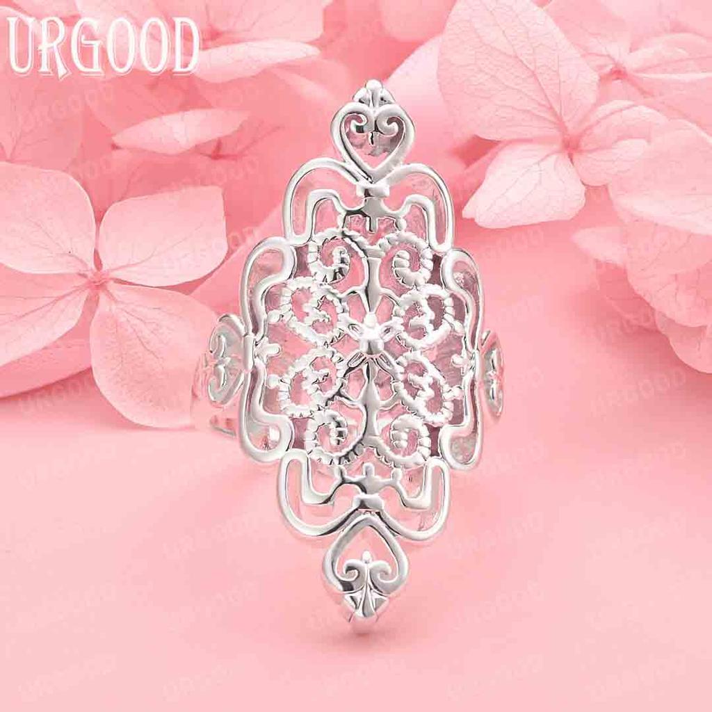 925 Sterling Silver Charm Pattern Ring Woman Wedding Fashion Jewelry