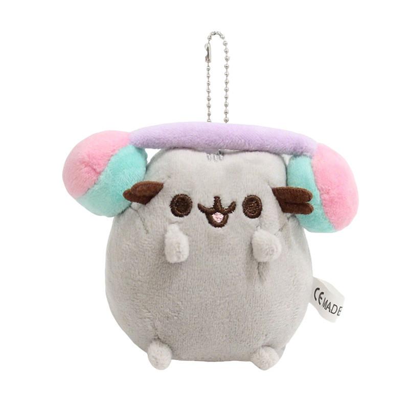 Summer Series Gray Cat Plush Toy Keychain With Float Ring For Kids And Teens