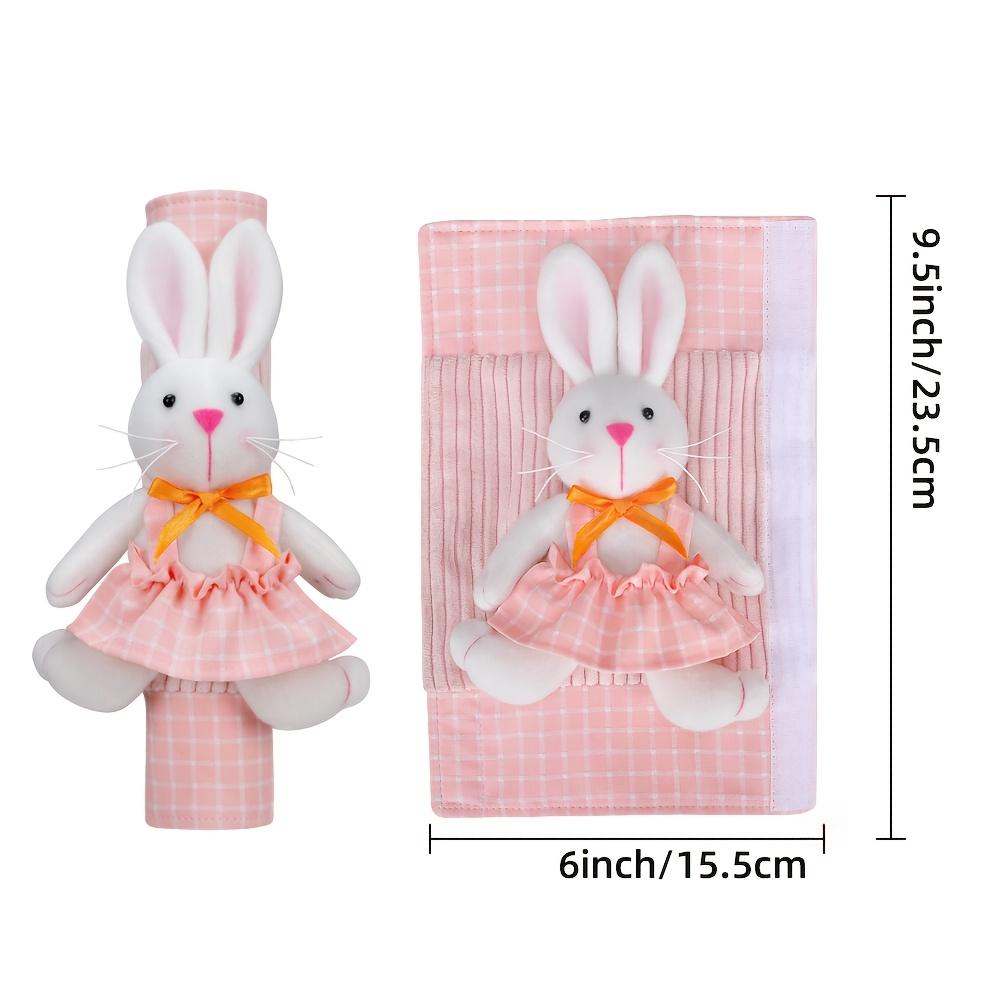 2-piece 3D Rabbit Handle Covers for Easter. Cute Cartoon Design Fits Fridge, Microwave, Oven and Dishwasher As Lovely Kitchen Decor.