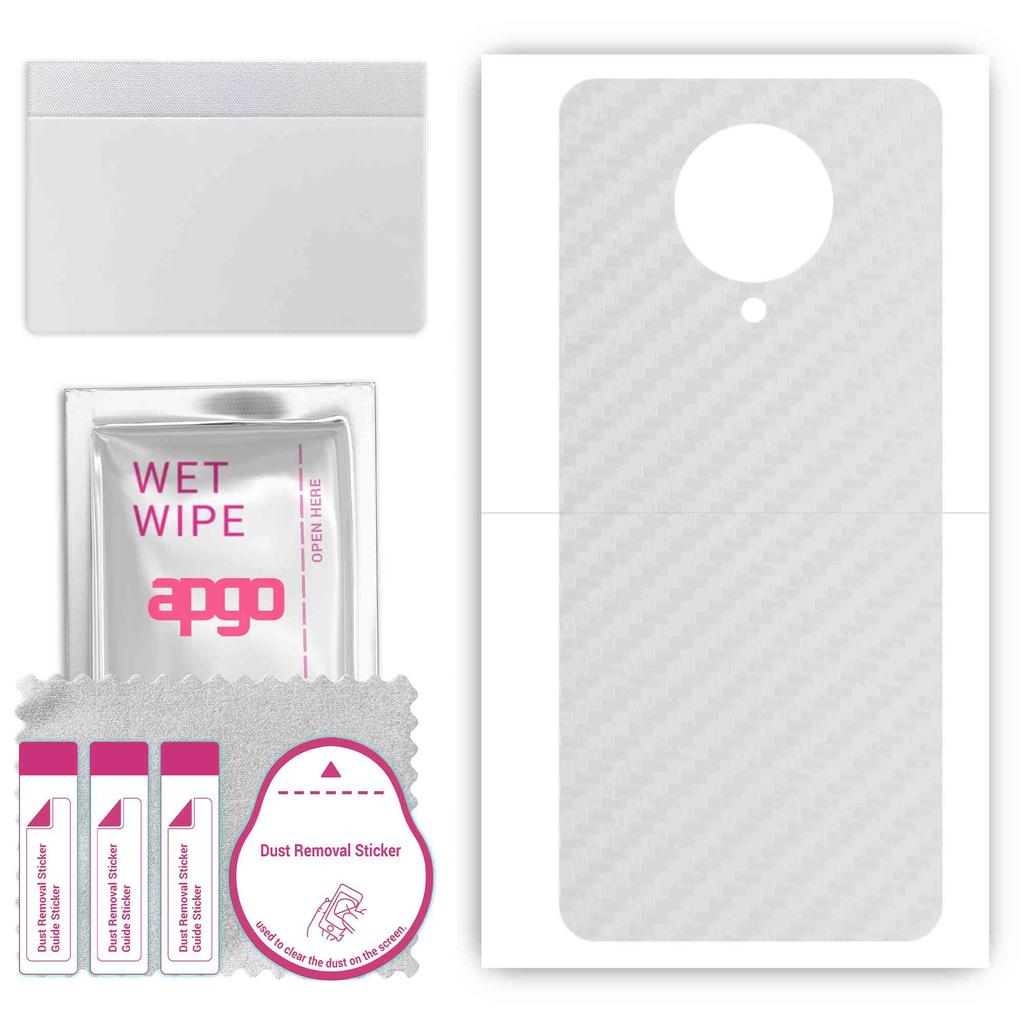 apgo Protective Skin Sticker for the Back Compatible with Xiaomi Redmi K30 Pro, Wrap Film, Foil, Vinyl - Pattern Transparent Carbon
