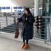 Cotton clothes for women in winter 2025 new Korean loose large pockets thickened jacket long over-the-knee down padded jacket