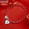925 Sterling Silber Seitenkette mit Buchstaben Exquisites Armband Geschenk Schmuck