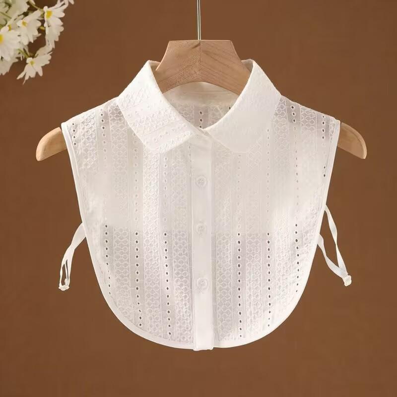 New Women s Autumn/Winter Ruffle Embroidered Stand-Up Decorative Collar Sweater.