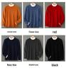 Herren-Pullover aus reiner Wolle, dick, mit Rundhalsausschnitt für Herbst/Winter - Lässig, Warme Strick-Basisschicht
