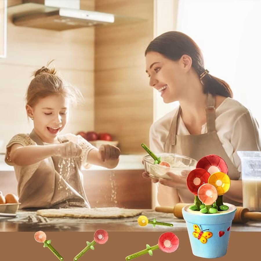 

Ceramic Measuring Spoon Multifunctional Flower Measuring Spoon Cute Base Spoon Holder Household Kitchen Supplies Accessories синий