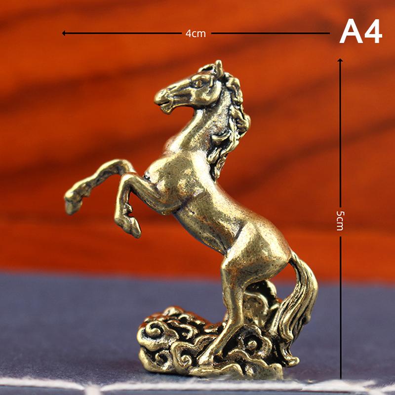 

Vintage Brass Horse Statue Desktop Ornament Decoration Creative Metal Craft Home Decorations Zodiac Horse Statue Stereoscopic A4