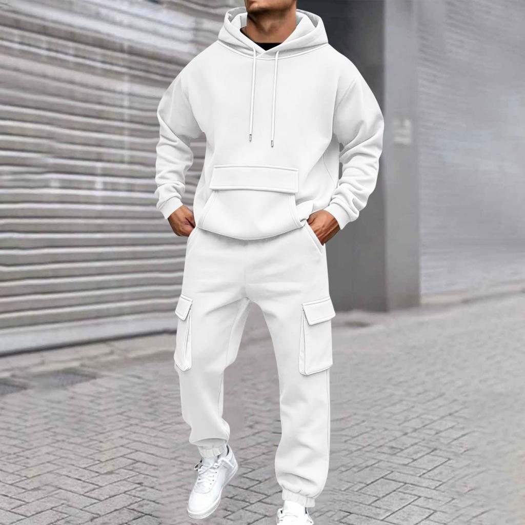 Men's Hooded Sweatshirt Set for Casual Street