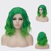 Curly Cosplay Wigs  for Women Short Blue purple Pink Green Golden Yellow Side Part Heat Resistant Fiber Synthetic Hair