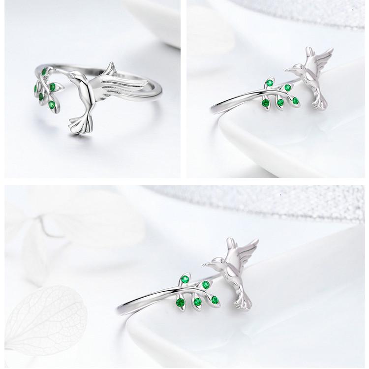 Avle Korean-Style Hummingbird 925 Sterling Silver Ring for Women (SCR323)