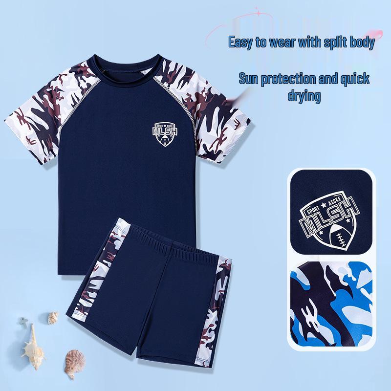 

Модные камуфляжные плавки и тренировочный костюм для мальчиков 2XL: 105-120cm, 36-44 jin