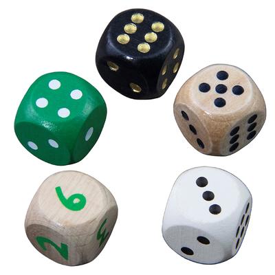 Dřevěné D6 kostky 6-stranné Stolní deskové hry Příslušenství Dřevěné kostky Kostky pro digitální hry