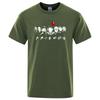 Men's High Quality T Shirt Cotton Fun Friend Print Short Sleeved Summer Loose Cool Round Neck Men's Top