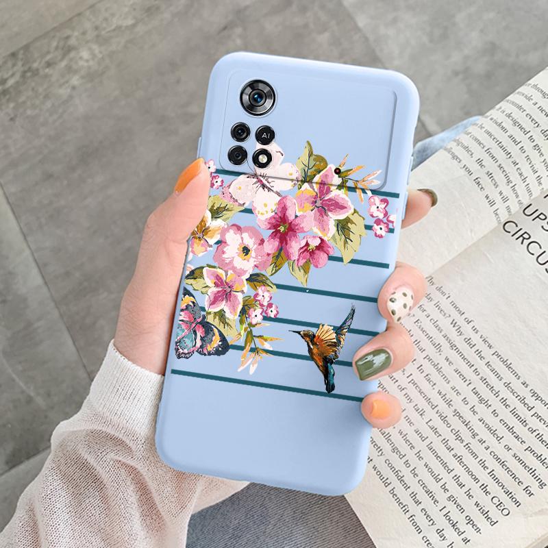For Poco X4 Pro 5G M4Pro Cover Funda Vintage Flower Leave Protective Cover TPU Capa For Xiaomi Poco X4 Pocox4 X 4 M4 Pro Coque