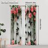 Curtain Fabric Print Butterflies Pink Roses Versatile Durable Polyester Without Rod Decorations Home Use Curtains Set Of 2 Made