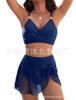 New bikini split swimsuit mesh skirt sexy high waist slim swimsuit