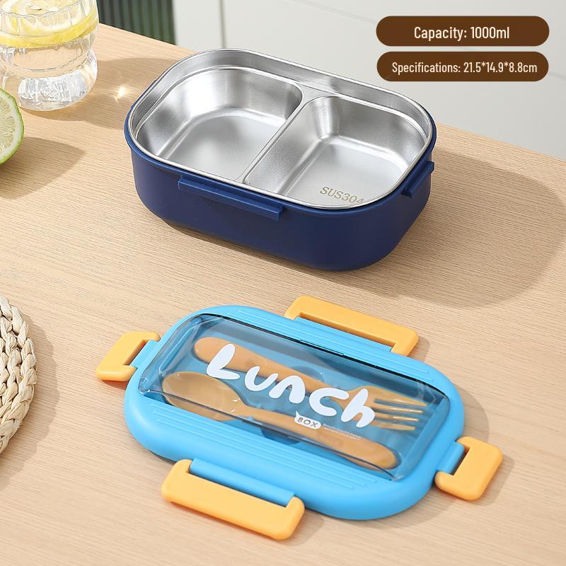 304 Stainless Steel Bento Box with Water Cup & Cutlery Set for Students & Office Workers