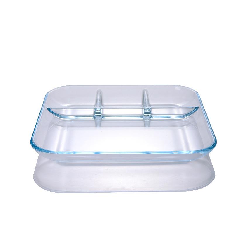 Heat-Resistant Glass Dumpling Tray With Sauce Tray, Divided Dinner Tray, Breakfast Tray, Home Kitchen Tools