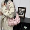 Korean Style Niche Dumpling Bag: Fashionable Cotton Pleated Crossbody Shoulder Bag for Women