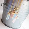 Women Necklace Pendant Faux Crystal Stone Decorative Metal Chain Jewelry Accessories