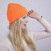 Double-layer men's and women's new knitted wool hats autumn and winter solid color straight striped warm and cold ski stacking hats