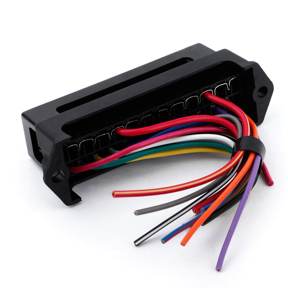 

12 Way DC32V Circuit Car Trailer Auto Blade Fuse Box Block Holder ATC ATO 2 input 12 output Wire