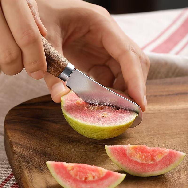 Stainless Steel Cheese Knives Cheese Fork Set Wooden Handle Butter Spatula Knife Cheese Spreader Jam Spreader Baking Tools