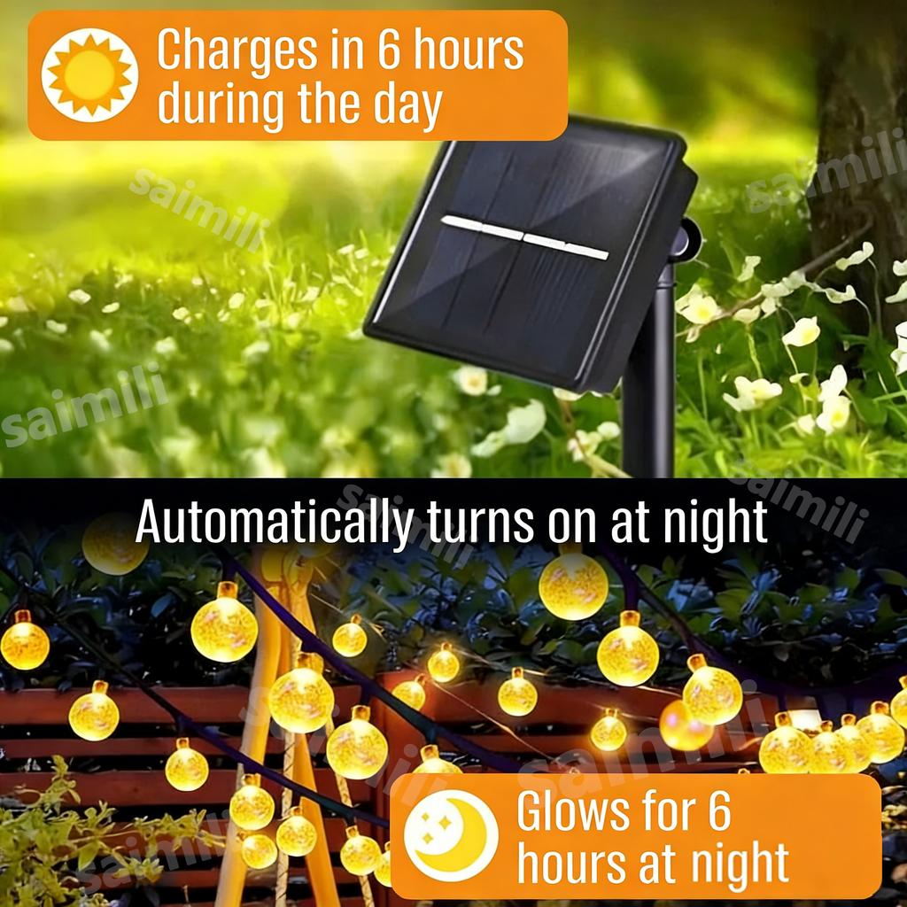 Outdoor Solar Crystal Ball Lights Waterproof Solar Decorative Ball for Garden Patio Decor Creates a Romantic And Warm Atmosphere