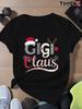 Gigi Claus Christmas Santa Hat Reindeer Gift T-shirt