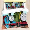 Cartoon Train Print Thomas Quilt Cover 3D Cute Decor Print Comfortable Bedding Set Teenager Children Soft Breathable Bedding