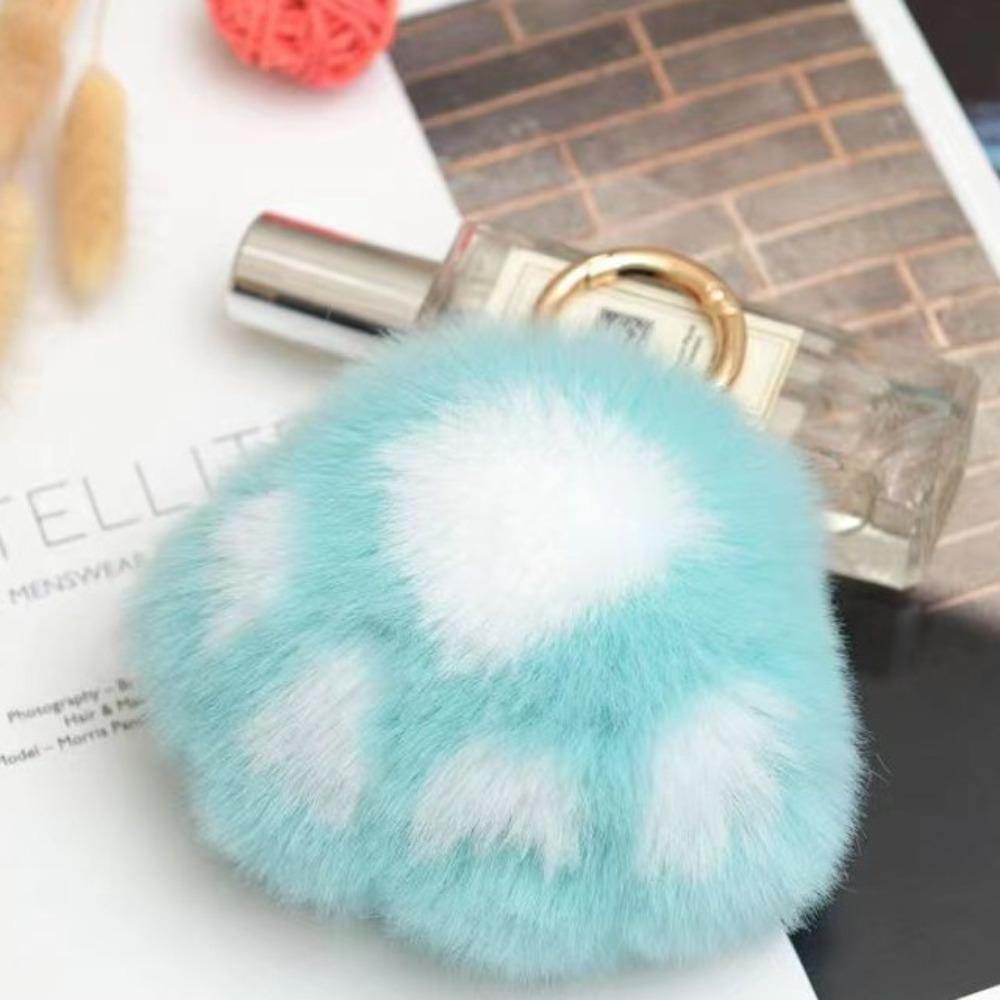 Stofftier Katzenpfote Fell Schlüsselanhänger Liebe Flauschige Katzenpfote Stoff Schlüsselanhänger Kawaii Pompon Katzenpfote Anhänger Taschenanhänger