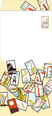 Envelope A Musical Instrument Hanafuda Pattern 5 Pieces Design - Contra-St