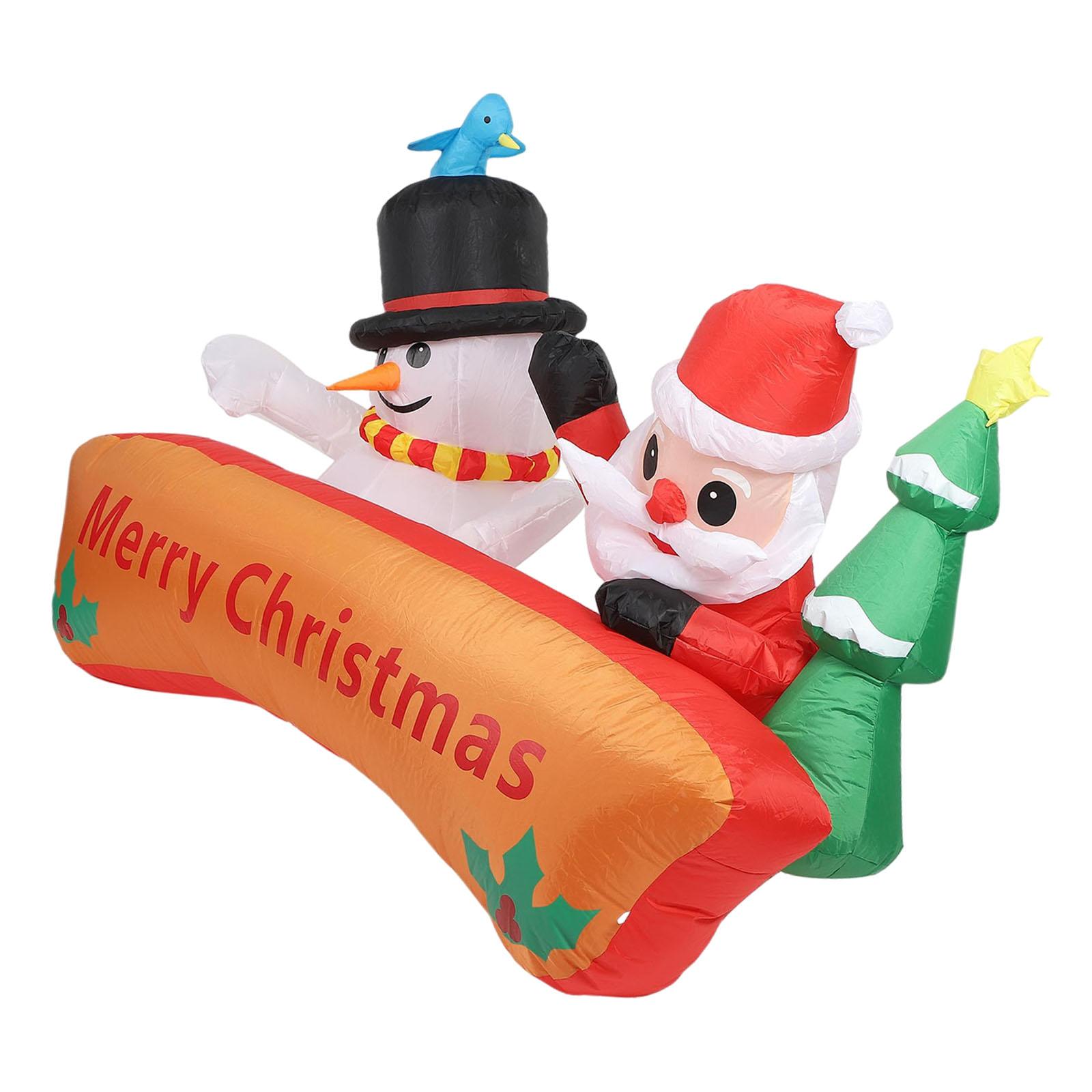 

Luminous Inflatable Santa Snowman Xmas Tree Yard Decor for Outdoor Christmas Party Lawn Ornament різнокольоровий
