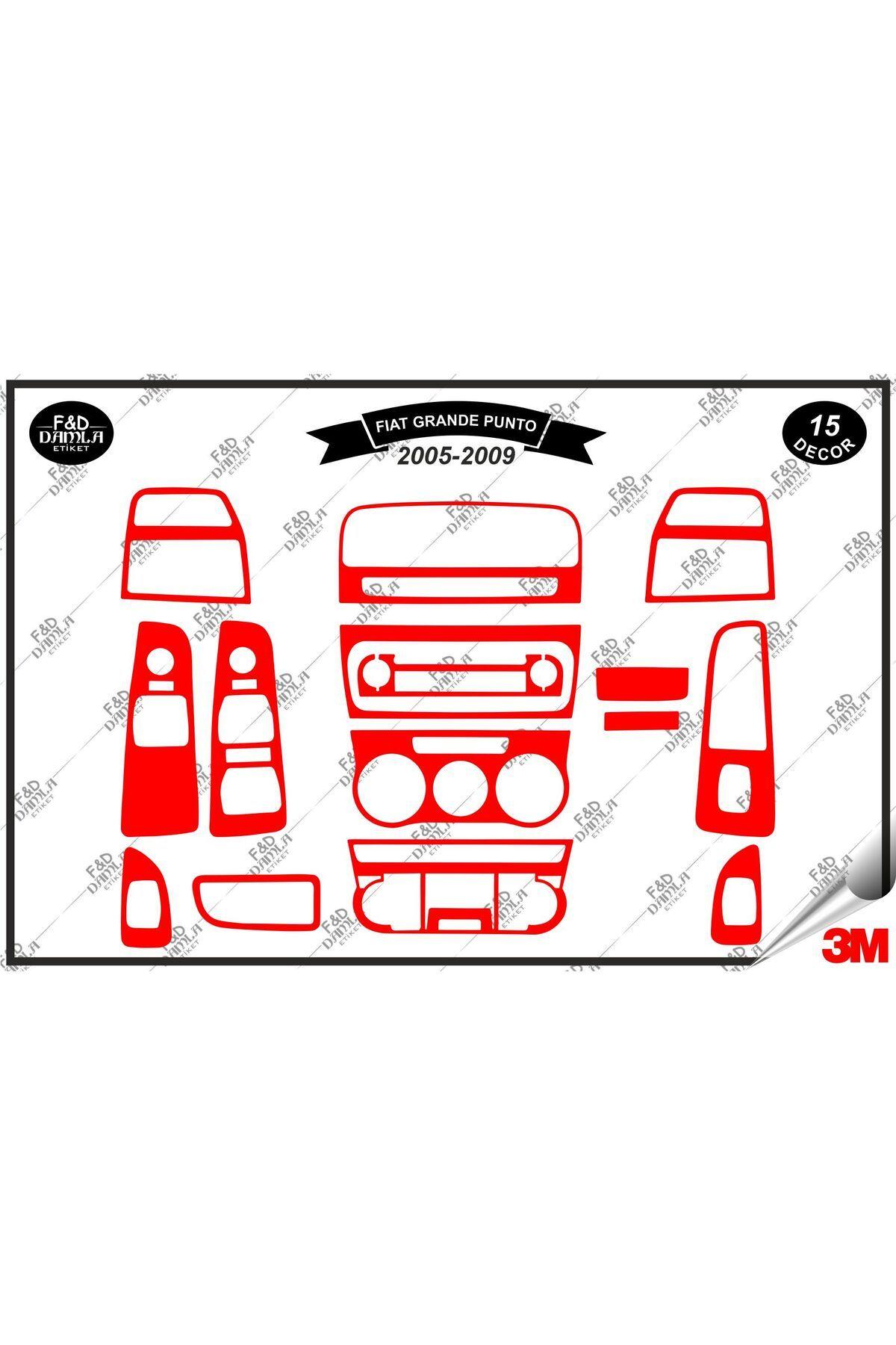

Fiat Grand Punto 2005-2009 Torpido Konsol Trim Göğüs Maun Kaplama Set 15 Parça Kırmızı