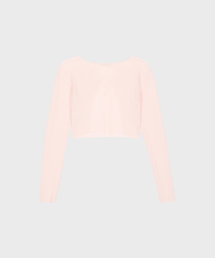 Alkialka Ribbed Ribbon Bolero (Light Pink)